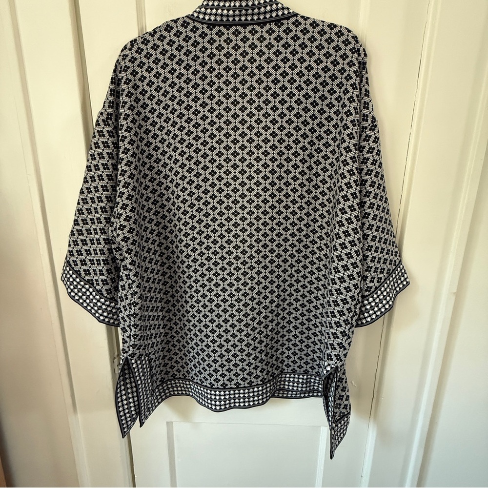 Max Studio Black & White Geometric Kimono Size L - Picture 8 of 8